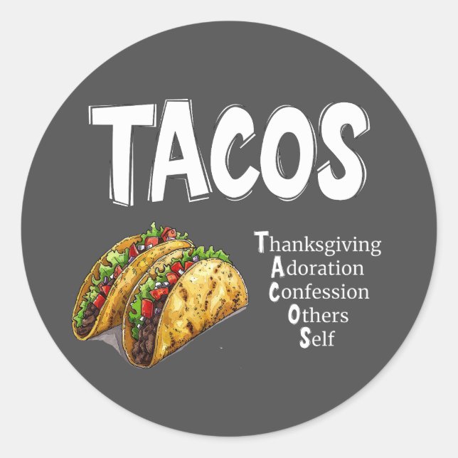 Adesivo Tampão de oração TACOS (Frente)