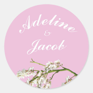 Adesivo Tampas de casamento cor-de-rosa e branco