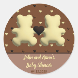 Adesivo Tampas de Chá de fraldas de urso de chocolate