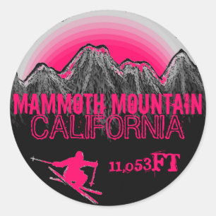 Adesivo Tampas de esqui cor-de-rosa da Mammoth Mountain Ca