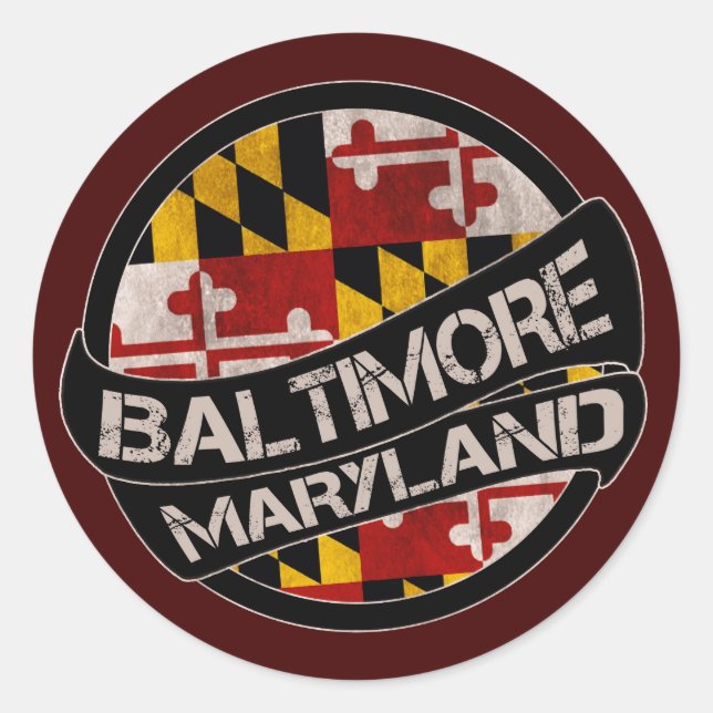 Adesivo Tampas de punção com bandeira de Baltimore Marylan (Frente)