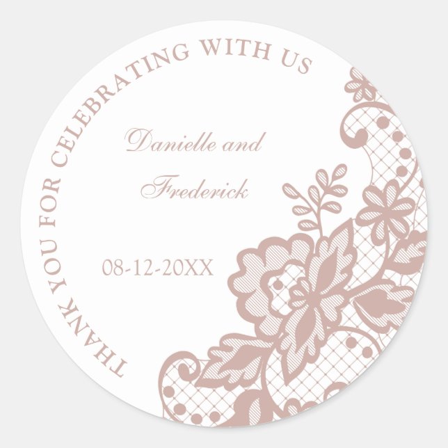 Adesivo Tampas redondas de rosa de casamentos empoeirados (Frente)