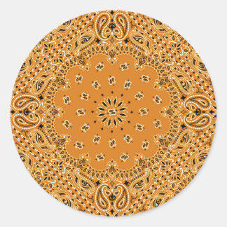 Adesivo Tan Brown Paisley Western Bandana Scarf Impressão