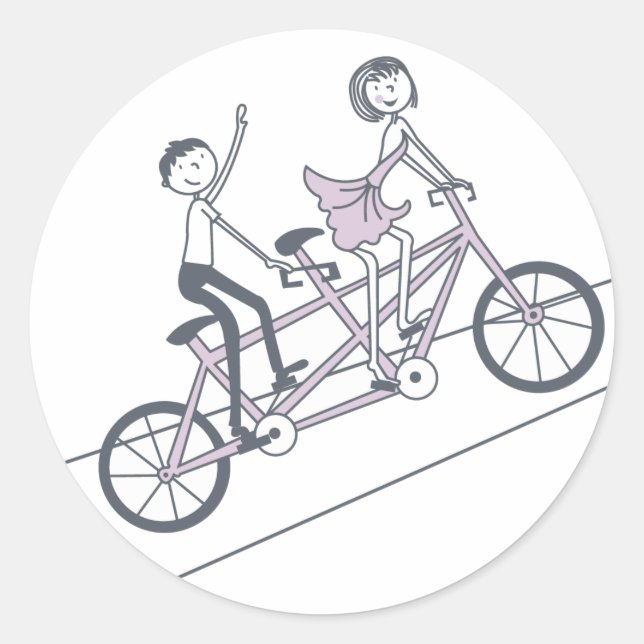 Adesivo Tandem Bike Sticker por Casamentos TearDrop (Frente)
