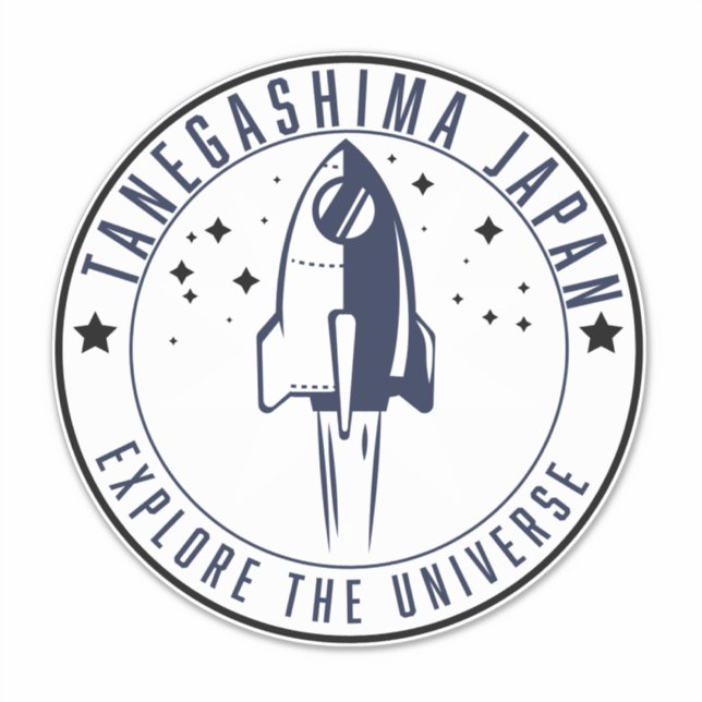 Adesivo Tanegashima Japão Explora o Universo (Frente)