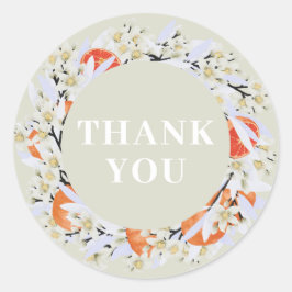 Adesivo Tangerina Citrus Blooming Branoming Wreath Floral