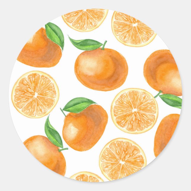 Adesivo Tangerinas de aquarela (Frente)