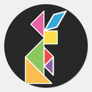 Adesivo tangram rabbit coelho