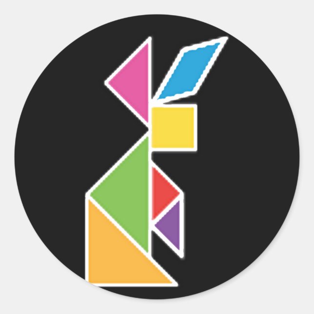 Adesivo tangram rabbit coelho (Frente)