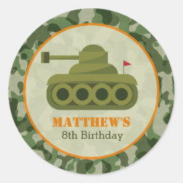 Adesivo Tank Birthday Stickers - Soldado Militar do Exérci