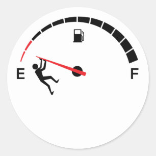 Adesivo Tanque de combustível vazio, design engraçado