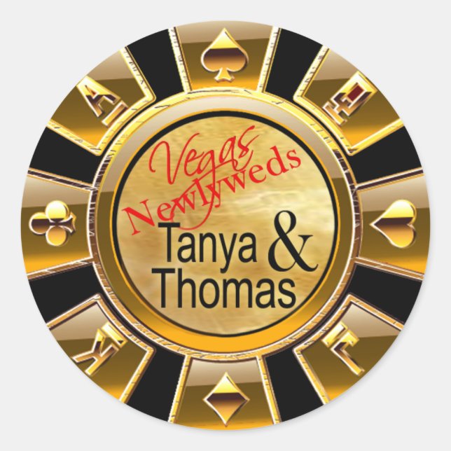 Adesivo Tanya & Thomas Las Vegas Casino Chip black/gold (Frente)