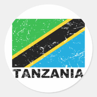 Adesivo Tanzânia Vintage Flag