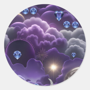 Adesivo Tanzanite Diamante Lua Celestial Luxo Estético