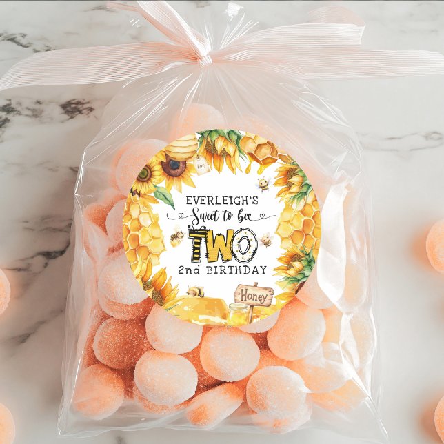 Adesivo Tão doce em ser dois segundos aniversários florais (Criador carregado)