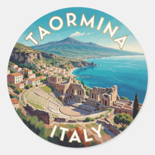 Adesivo Taormina Itália Cena da Costa Jônica 🌊