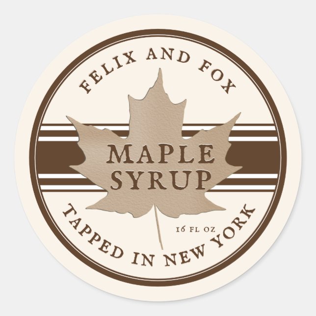 Adesivo Tapado em Nova York Maple Syrup Label Antique Whit (Frente)