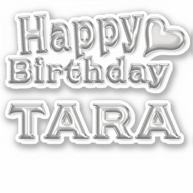 Adesivo Tara Happy Birthday silver Aufkleber Sticker (Frente)