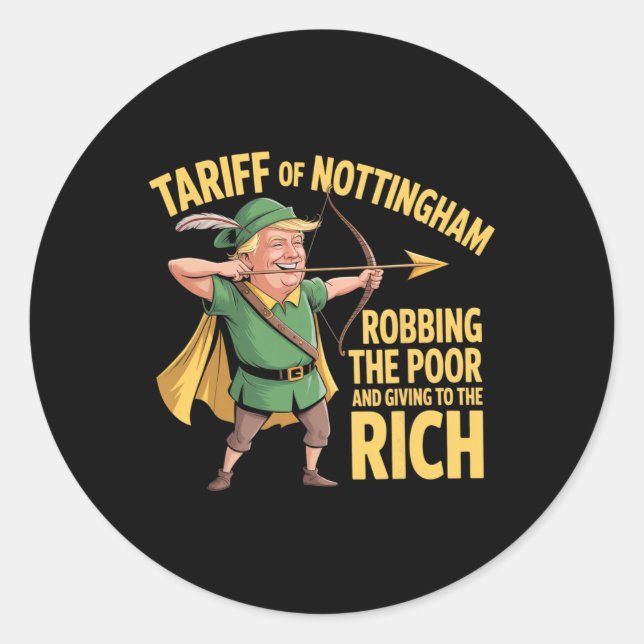 Adesivo Tarifa de Nottingham - Tarifa Anti Trump Engraçada (Frente)
