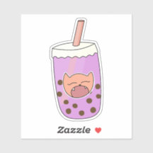 Taro Boba Bubble Tea, Gatinho roxo e bonito