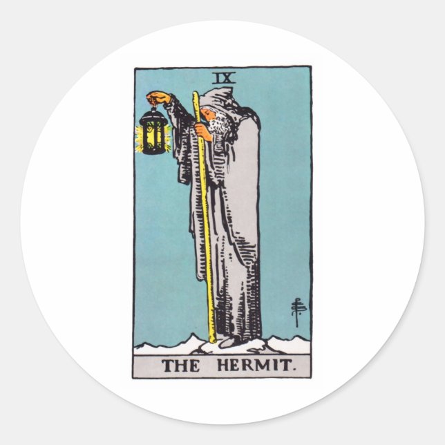 Adesivo tarot hermit (Frente)