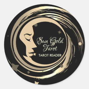 Adesivo Tarot Reader Dourado Stars Moon