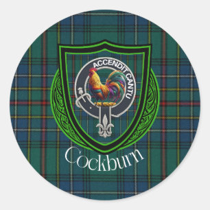 Adesivo Tartan e Brasão do Clã Escocês Cockburn