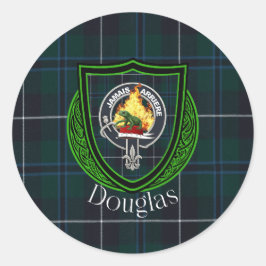 Adesivo Tartan e Brasão do Clã Escocês Douglas