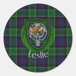 Adesivo Tartan e Brasão do Clã Escocês Leslie