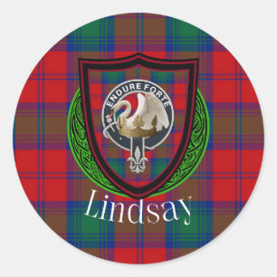 Adesivo Tartan e Brasão do Clã Escocês Lindsay