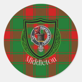 Adesivo Tartan e Brasão do Clã Escocês Middleton