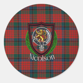 Adesivo Tartan e Brasão do Clã Escocês Nicolson