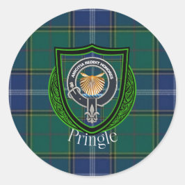 Adesivo Tartan e Brasão do Clã Escocês Pringle