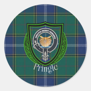 Adesivo Tartan e Brasão do Clã Escocês Pringle