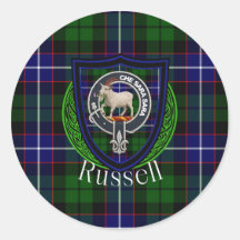 Tartan e Brasão do Clã Escocês Russell