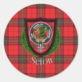 Adesivo Tartan e Brasão do Clã Escocês Seton