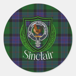 Adesivo Tartan e Brasão do Clã Escocês Sinclair