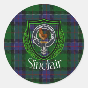 Adesivo Tartan e Brasão do Clã Escocês Sinclair