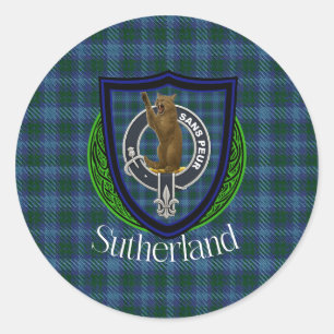 Adesivo Tartan e Brasão do Clã Escocês Sutherland