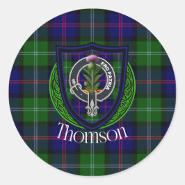 Adesivo Tartan e Brasão do Clã Escocês Thomson
