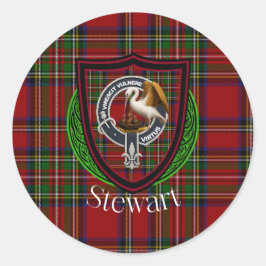 Adesivo Tartan e Brasão do Clã Stewart Escocês