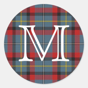 Adesivo Tartan irlandês de MacNamara do clã com monogram