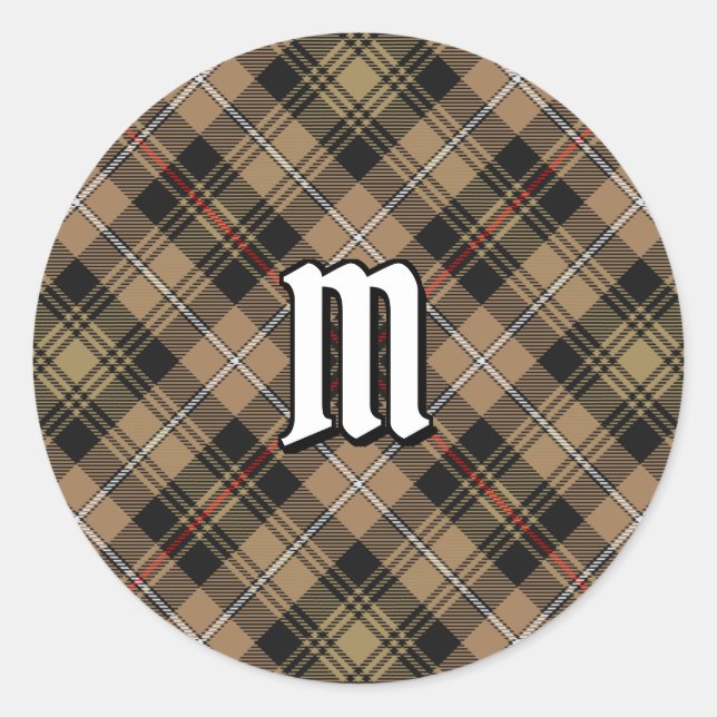 Adesivo Tartan Marrom de Caça do Clã MacKenzie (Frente)