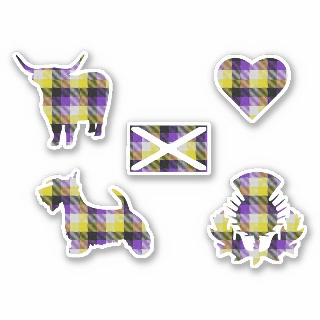 Adesivo Tartan Não Binário (Frente)
