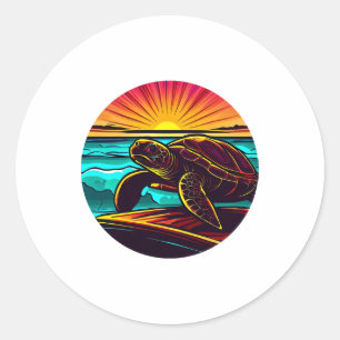 Adesivo Tartaruga ao Pôr do Sol, Inspirando Design da Natu
