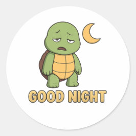 Adesivo Tartaruga cansada dizendo Boa Noite