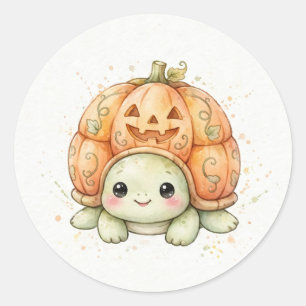 Adesivo Tartaruga com Casca de Abóbora de Halloween