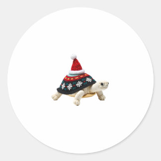 Adesivo Tartaruga com Chapéu de Papai Noel - Camiseta Feia