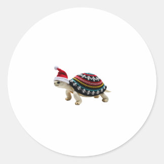 Adesivo Tartaruga com Chapéu de Papai Noel - Camiseta Feia