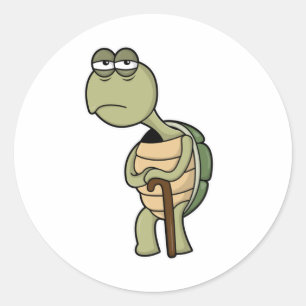 Adesivo Tartaruga com Shell & Walking stick